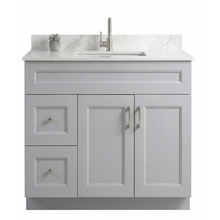 Livia 36" Bathroom Vanity – Solid Wood, Single Sink, Freestanding