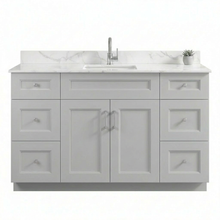 Livia 60" Bathroom Vanity – Solid Wood, Single Sink, Freestanding
