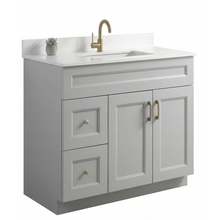 Livia 36" Bathroom Vanity – Solid Wood, Single Sink, Freestanding