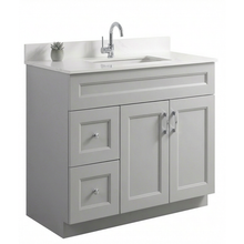 Livia 36" Bathroom Vanity – Solid Wood, Single Sink, Freestanding