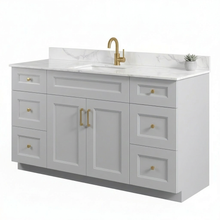 Livia 60" Bathroom Vanity – Solid Wood, Single Sink, Freestanding