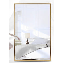 Rectangular Bathroom Mirror / Gold Metal Frame