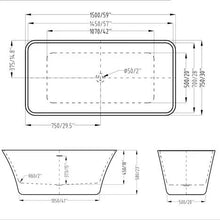 Kodaen BLOSSOM One Piece Freestanding Bathtub 59"