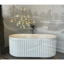 Kodaen Doric Glossy White One Piece Freestanding Bathtub