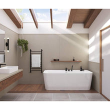 Maax Oberto Acrylic Freestanding Center Drain Bathtub in White with White Skirt 106386 67 x 31