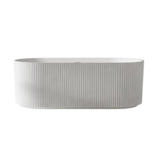 60" White Freestanding Tub HB-7310 - Freestanding Oval Bathtub with Center Drain in Glossy White