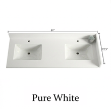 Livia 60" Bathroom Vanity – Solid Wood, Double Sink, Freestanding