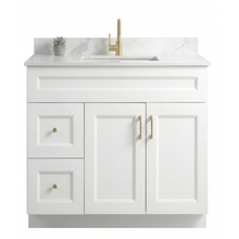 Livia 36" Bathroom Vanity – Solid Wood, Single Sink, Freestanding