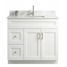 Livia 36" Bathroom Vanity – Solid Wood, Single Sink, Freestanding