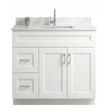 Livia 36" Bathroom Vanity – Solid Wood, Single Sink, Freestanding